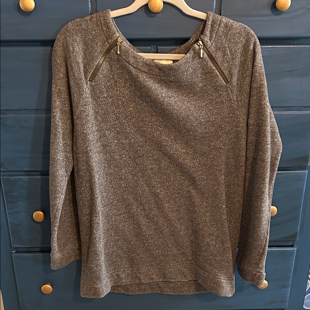 LOFT Charcoal Knit Top